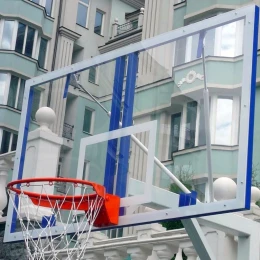 Щит баскетбольный поликарбонат 10мм 1800х1050мм, игровой с основанием