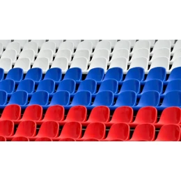 Кресла пластиковые для стадиона 30 шт (триколор)